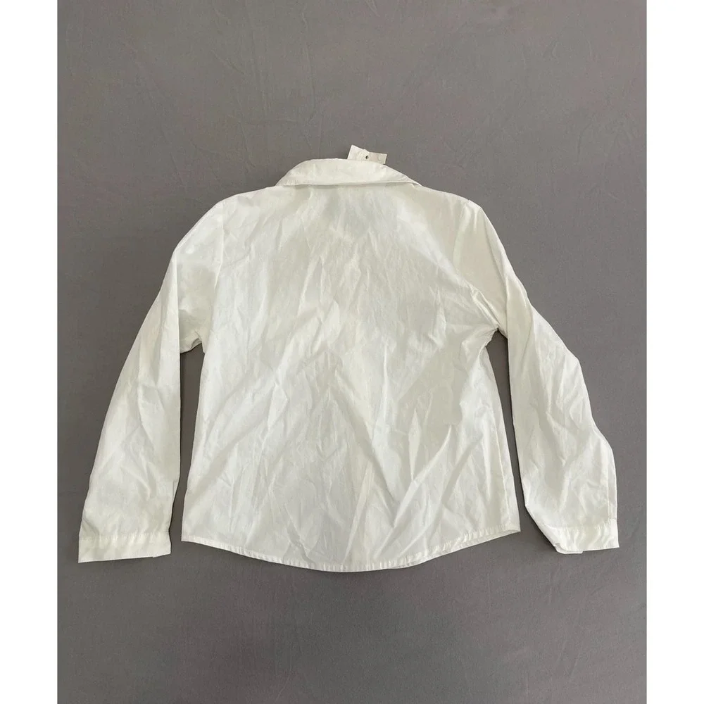 Sangtree Kids White Long Sleeve Button Down Shirt Cotton Blend Size 140 51277